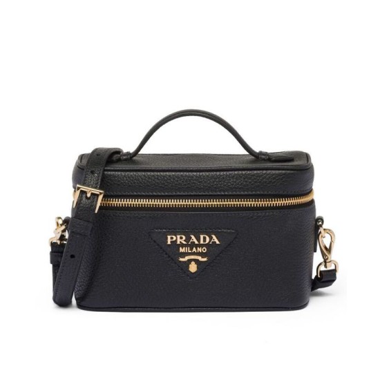 Replica Prada Leather Mini-bag 1BH202 Black