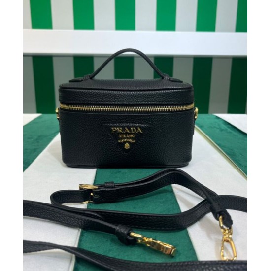 Replica Prada Leather Mini-bag 1BH202 Black