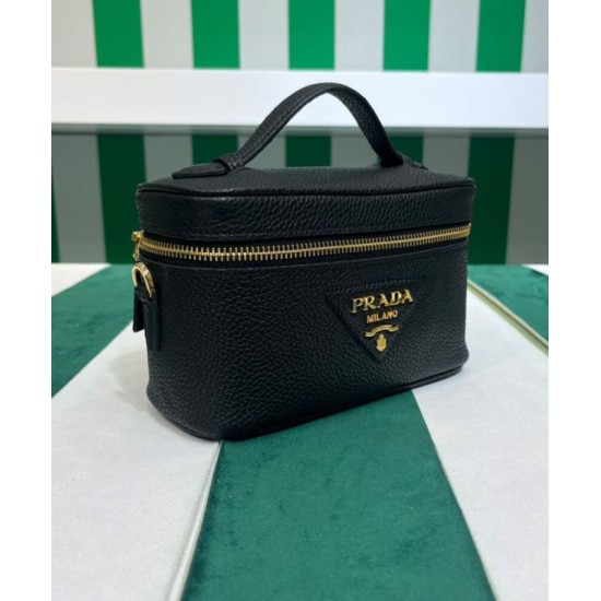 Replica Prada Leather Mini-bag 1BH202 Black