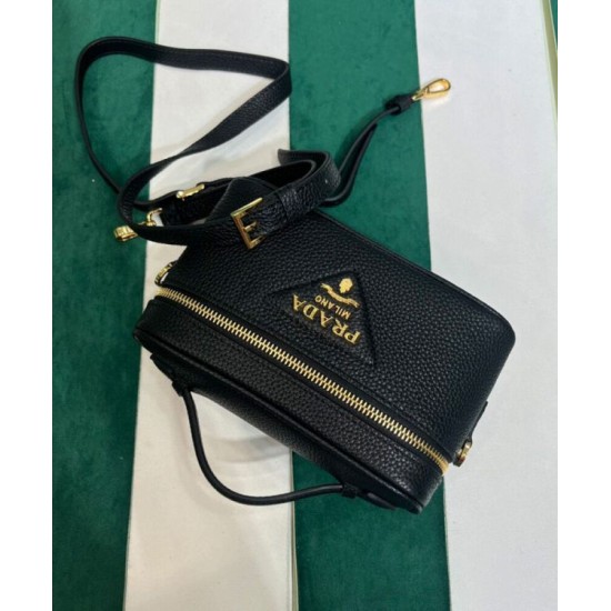 Replica Prada Leather Mini-bag 1BH202 Black