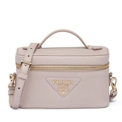 Fake Prada Leather Mini-bag 1BH202 Pink Replica