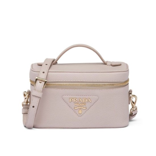 Fake Prada Leather Mini-bag 1BH202 Pink Replica