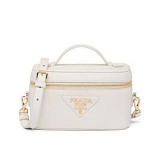 Fake Prada Leather Mini-bag 1BH202 White Replica