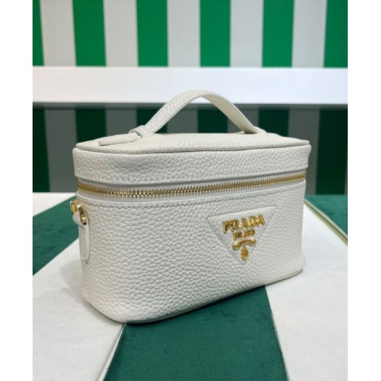 Fake Prada Leather Mini-bag 1BH202 White Replica
