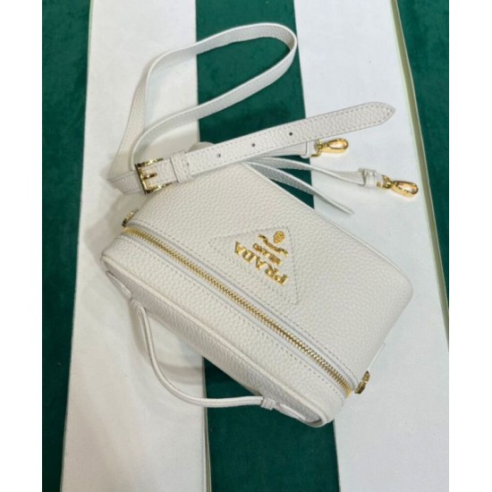 Fake Prada Leather Mini-bag 1BH202 White Replica