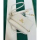 Fake Prada Leather Mini-bag 1BH202 White Replica