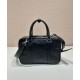 Replica Prada Medium Antique Nappa Leather Top Handle Bag 1BB092 Black