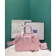 Fake Prada Medium Antique Nappa Leather Top Handle Bag 1BB092 Pink Replica