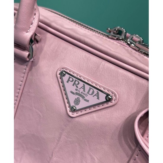 Fake Prada Medium Antique Nappa Leather Top Handle Bag 1BB092 Pink Replica