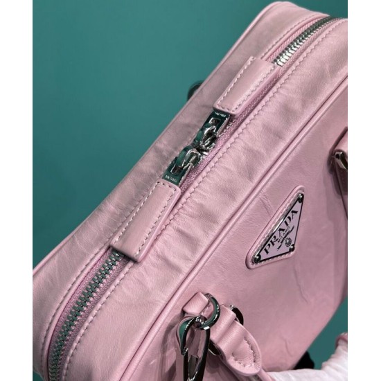Fake Prada Medium Antique Nappa Leather Top Handle Bag 1BB092 Pink Replica