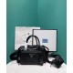 Replica Prada Antique Nappa Leather Multi-pocket Top-handle Bag 1BB099 Black