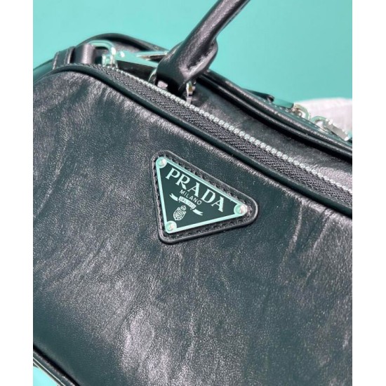 Replica Prada Antique Nappa Leather Multi-pocket Top-handle Bag 1BB099 Black