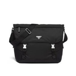 Replica Prada Re-Nylon And Saffiano Shoulder Bag 2VD052 Black