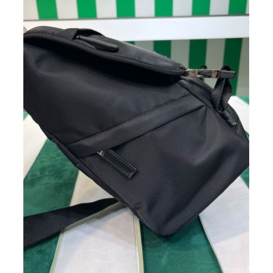 Replica Prada Re-Nylon And Saffiano Shoulder Bag 2VD052 Black