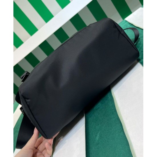 Replica Prada Re-Nylon And Saffiano Shoulder Bag 2VD052 Black