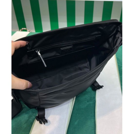 Replica Prada Re-Nylon And Saffiano Shoulder Bag 2VD052 Black