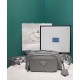 Replica Prada Nappa Antique Leather Multi-pocket Shoulder Bag 1BH198 Gray
