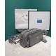 Replica Prada Nappa Antique Leather Multi-pocket Shoulder Bag 1BH198 Gray