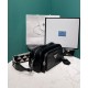 Fake Prada Nappa Antique Leather Multi-pocket Shoulder Bag 1BH198 Black Replica