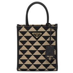 Replica Prada Symbole Jacquard Fabric Micro Bag Black
