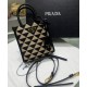 Replica Prada Symbole Jacquard Fabric Micro Bag Black