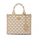 Fake Prada Small Prada Symbole Embroidered Fabric Handbag 1BA354 Cream Replica