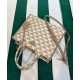 Fake Prada Small Prada Symbole Embroidered Fabric Handbag 1BA354 Cream Replica