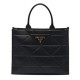 Fake Prada Large Leather Prada Symbole Bag With Topstitching 1BA377 Black Replica