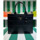 Fake Prada Large Leather Prada Symbole Bag With Topstitching 1BA377 Black Replica