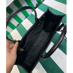 Fake Prada Large Leather Prada Symbole Bag With Topstitching 1BA377 Black Replica
