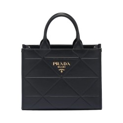 Replica Prada Small leather Prada Symbole Bag With Topstitching 1BA379 Black
