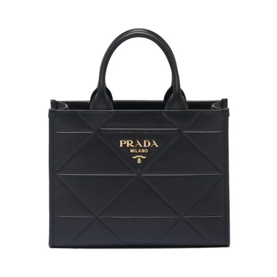 Replica Prada Small leather Prada Symbole Bag With Topstitching 1BA379 Black
