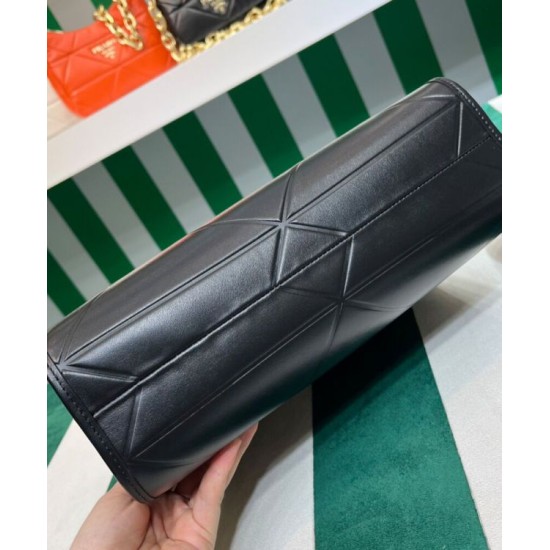 Replica Prada Small leather Prada Symbole Bag With Topstitching 1BA379 Black