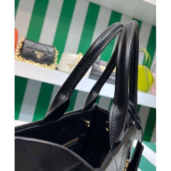 Replica Prada Small leather Prada Symbole Bag With Topstitching 1BA379 Black