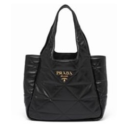 Replica Prada Medium Nappa-leather Tote Bag With Topstitching 1BG450 Black