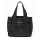 Replica Prada Medium Nappa-leather Tote Bag With Topstitching 1BG450 Black