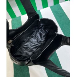 Replica Prada Medium Nappa-leather Tote Bag With Topstitching 1BG450 Black