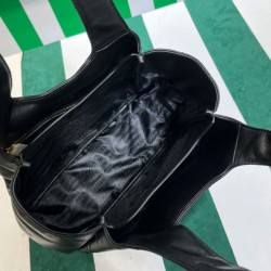 Replica Prada Medium Nappa-leather Tote Bag With Topstitching 1BG450 Black