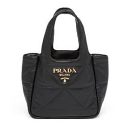 Replica Prada Small Nappa-leather Tote Bag With Topstitching 1BG451 Black