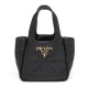 Replica Prada Small Nappa-leather Tote Bag With Topstitching 1BG451 Black