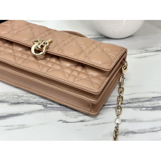 Replica Christian Dior Miss Dior Lady Dior Mini Bag Apricot
