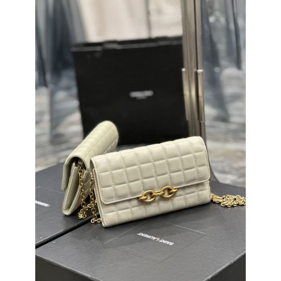 Fake YSL Saint Laurent Le Maillon Chain Wallet White Replica