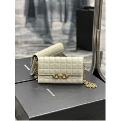 Fake YSL Saint Laurent Le Maillon Chain Wallet White Replica