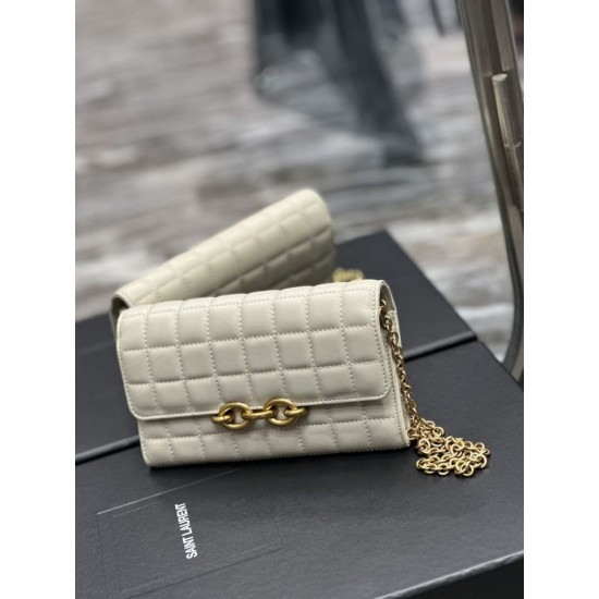 Fake YSL Saint Laurent Le Maillon Chain Wallet White Replica