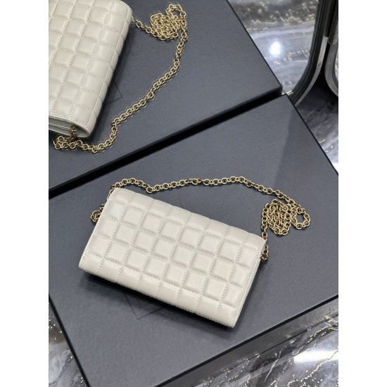 Fake YSL Saint Laurent Le Maillon Chain Wallet White Replica