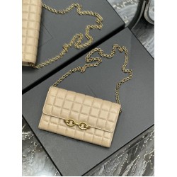 Replica YSL Saint Laurent Le Maillon Chain Wallet Apricot