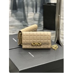 Replica YSL Saint Laurent Le Maillon Chain Wallet Apricot
