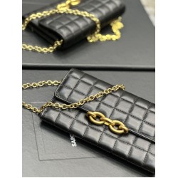 Replica YSL Saint Laurent Le Maillon Chain Wallet Black