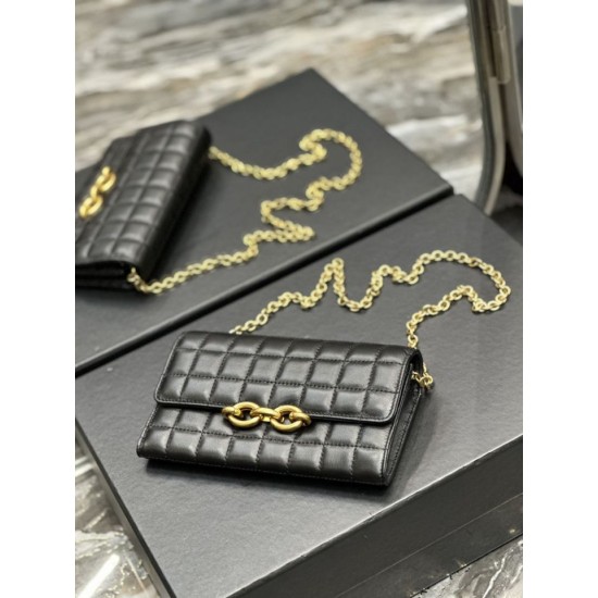 Replica YSL Saint Laurent Le Maillon Chain Wallet Black
