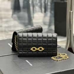 Replica YSL Saint Laurent Le Maillon Chain Wallet Black
